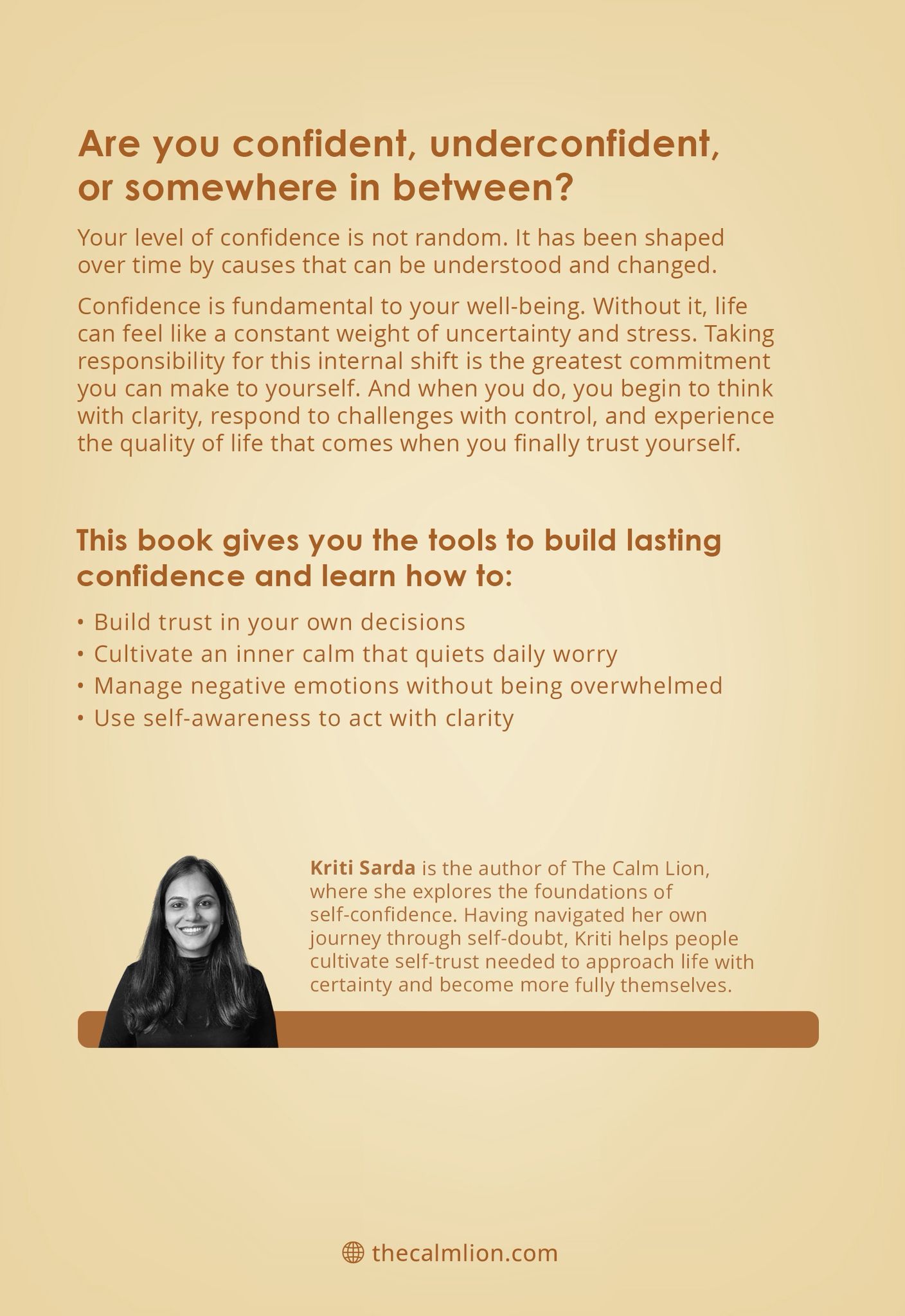 The Calm Lion back cover